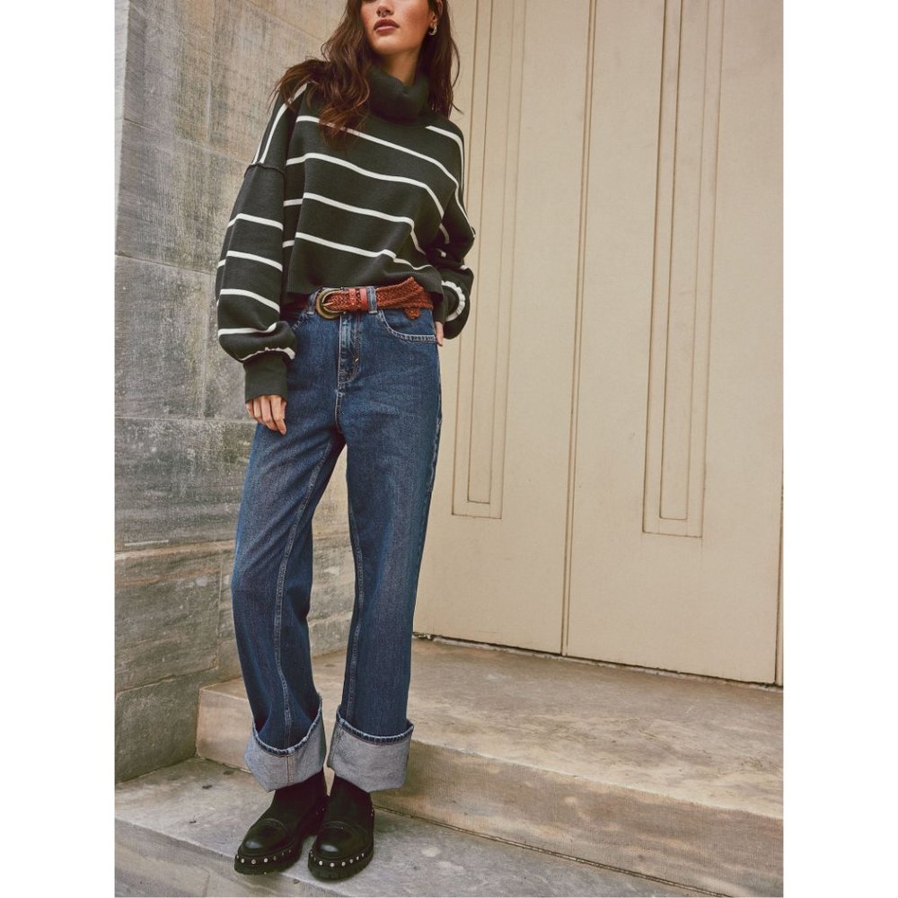 FREE PEOPLE Paulie Sweater / Smoked Pearl Combo - Picture 2 of 9